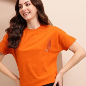 Drop-Shoulder Sleeves Pure Cotton T-shirt
